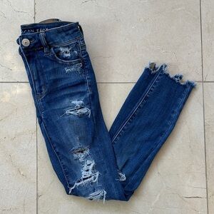 American Eagle high-rise jegging crop next level stretch jeans size 0